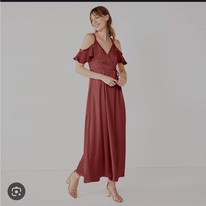 Nine West Flounce Cold-Shoulder Dress